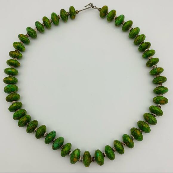 Vintage Green Copper Turquoise Necklace - Picture 4 of 16